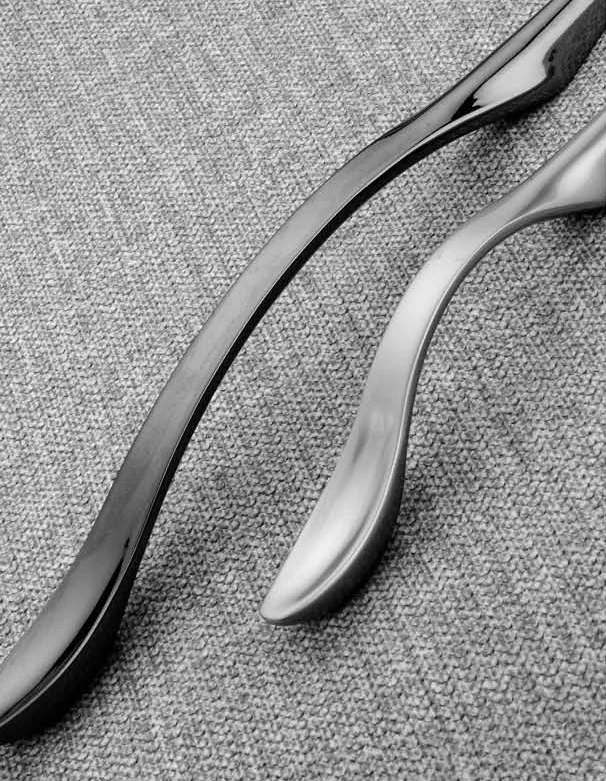 Sculpted VinRose cabinet handles in gunmetal and satin finish